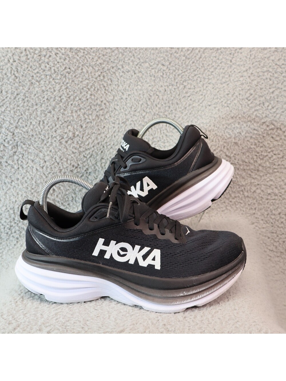 Hoka One One Bondi 8 Women Running Shoes Size 9 B GUC Black